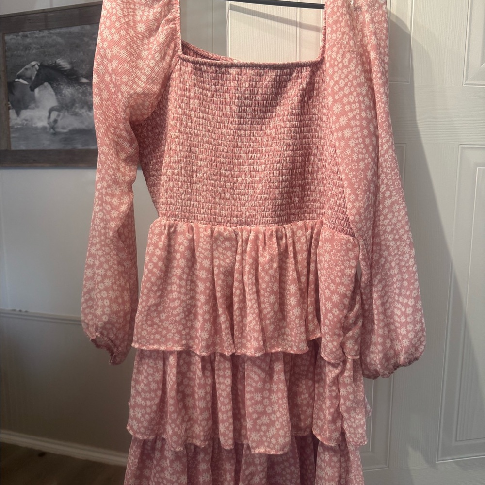 Pink Floral Maxi Dress